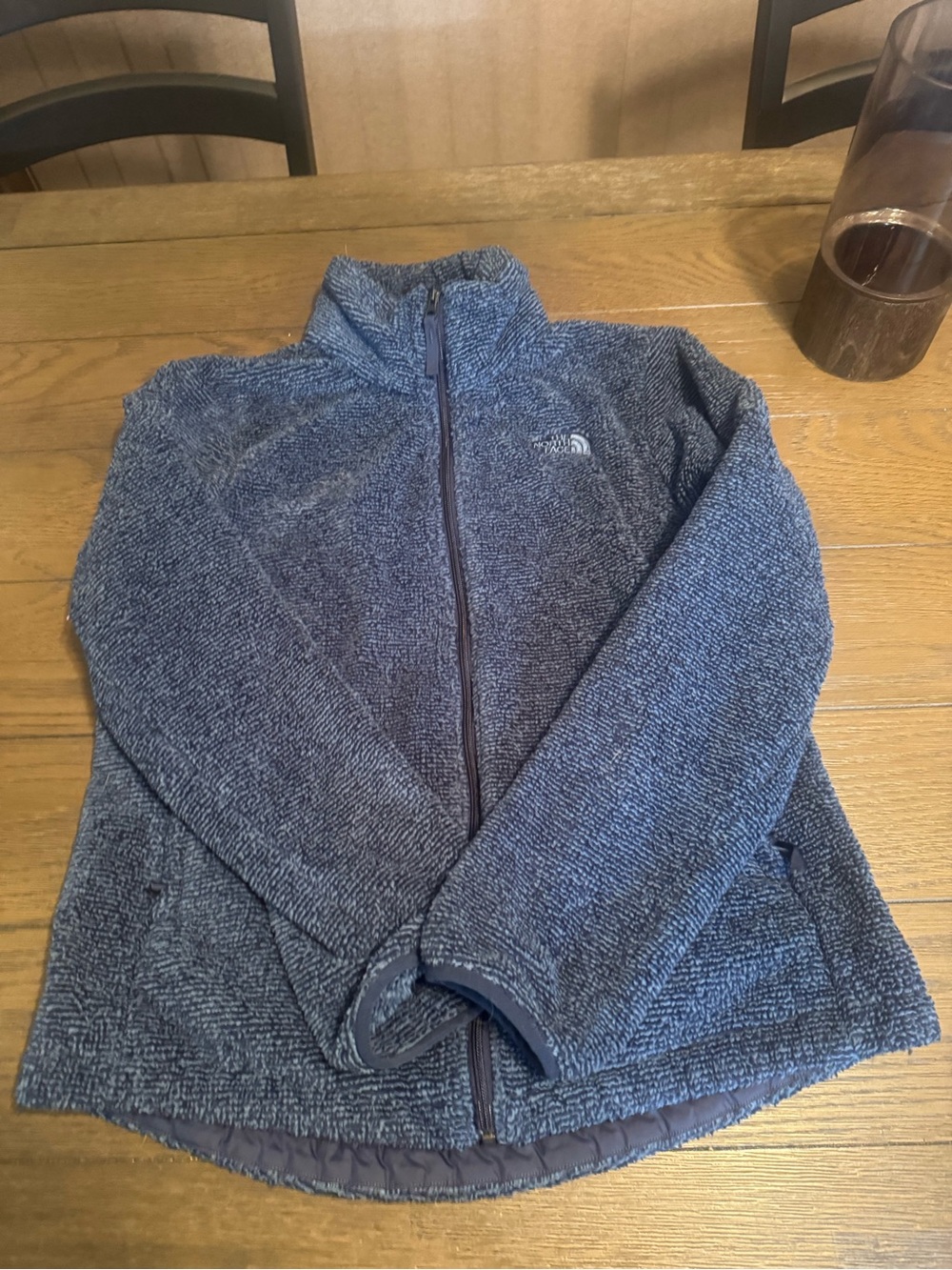 The North Face Women's Navy Blue Fuzzy Full-Zip Sweater Jacket - Picture 3 of 5
